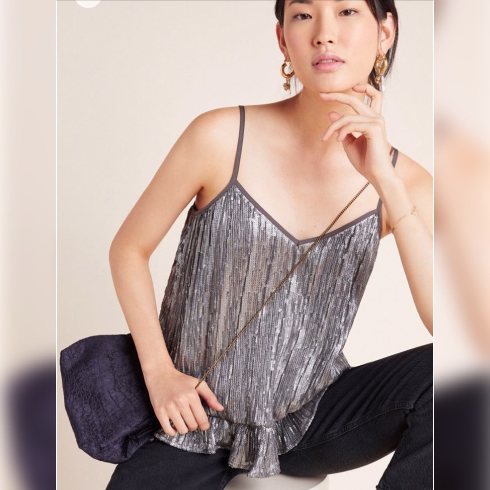 Anthropologie Amelie Beaded cami top - Picture 1 of 7